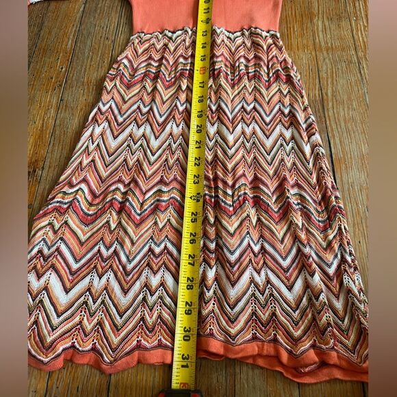 BCBGMAXAZRIA NWOT Y2K Chevron Patterned Knit Cinch Waist Festival Rave Dress XS - Picture 11 of 11
